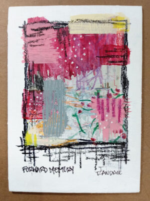 Collage of mixed papers, unframed.