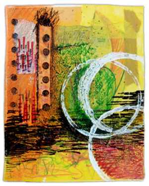 mixed media collage unframed.